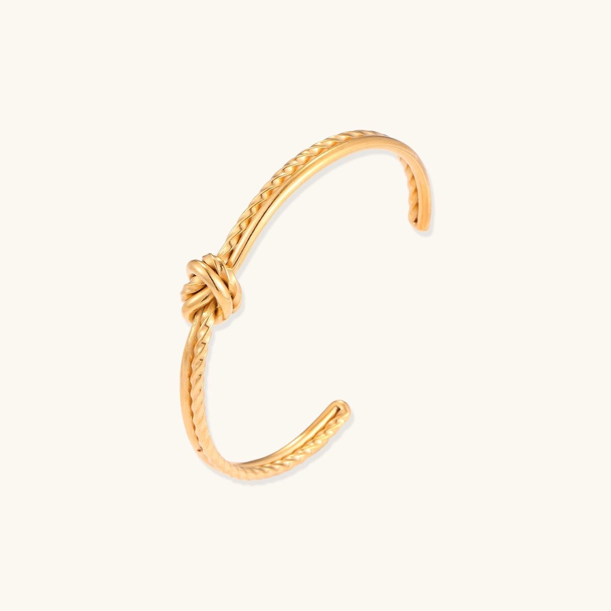 Bracelete Rígido com Nó Dourado